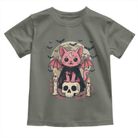 Cute Pastel Goth Vampire Cat Toddler T Shirt Funny Gothic Halloween Art - Wonder Print Shop
