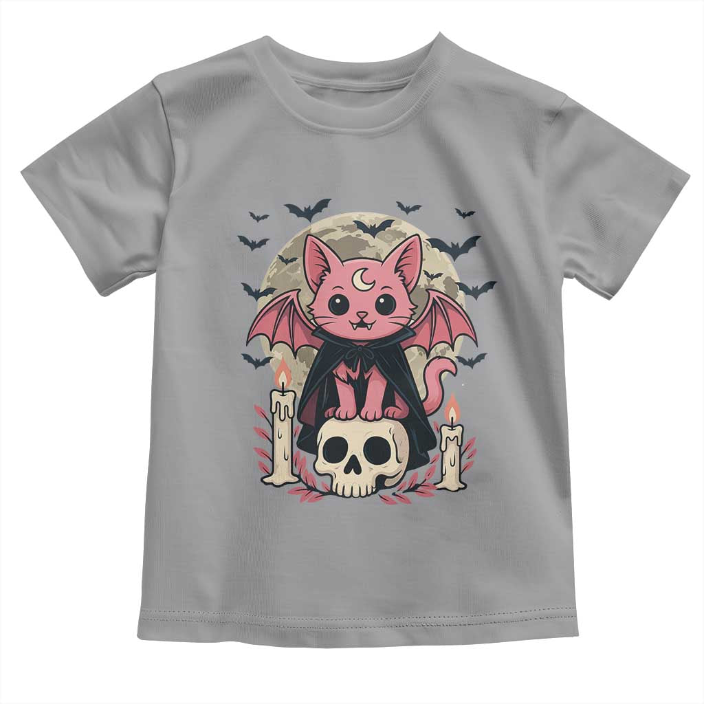 Cute Pastel Goth Vampire Cat Toddler T Shirt Funny Gothic Halloween Art - Wonder Print Shop
