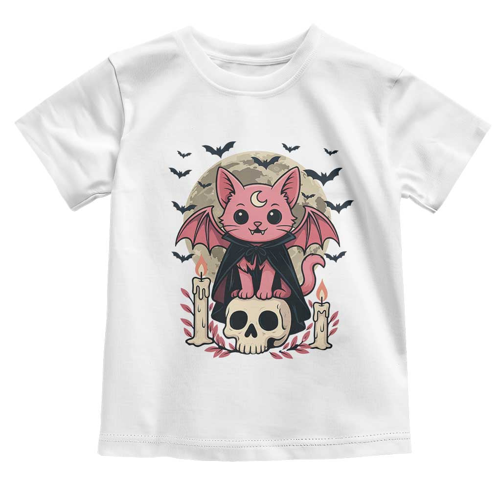 Cute Pastel Goth Vampire Cat Toddler T Shirt Funny Gothic Halloween Art - Wonder Print Shop