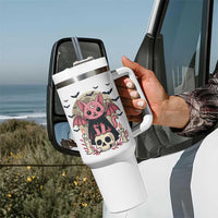 Cute Pastel Goth Vampire Cat Tumbler With Handle Funny Gothic Halloween Art