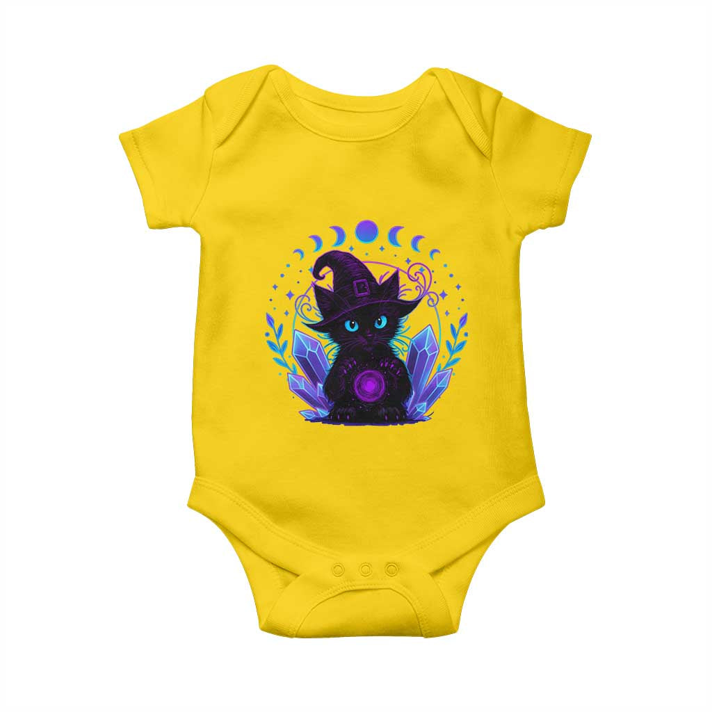 Witchy Black Cat Baby Onesie Funny Spellcasting Pastel Goth Aesthetic - Wonder Print Shop