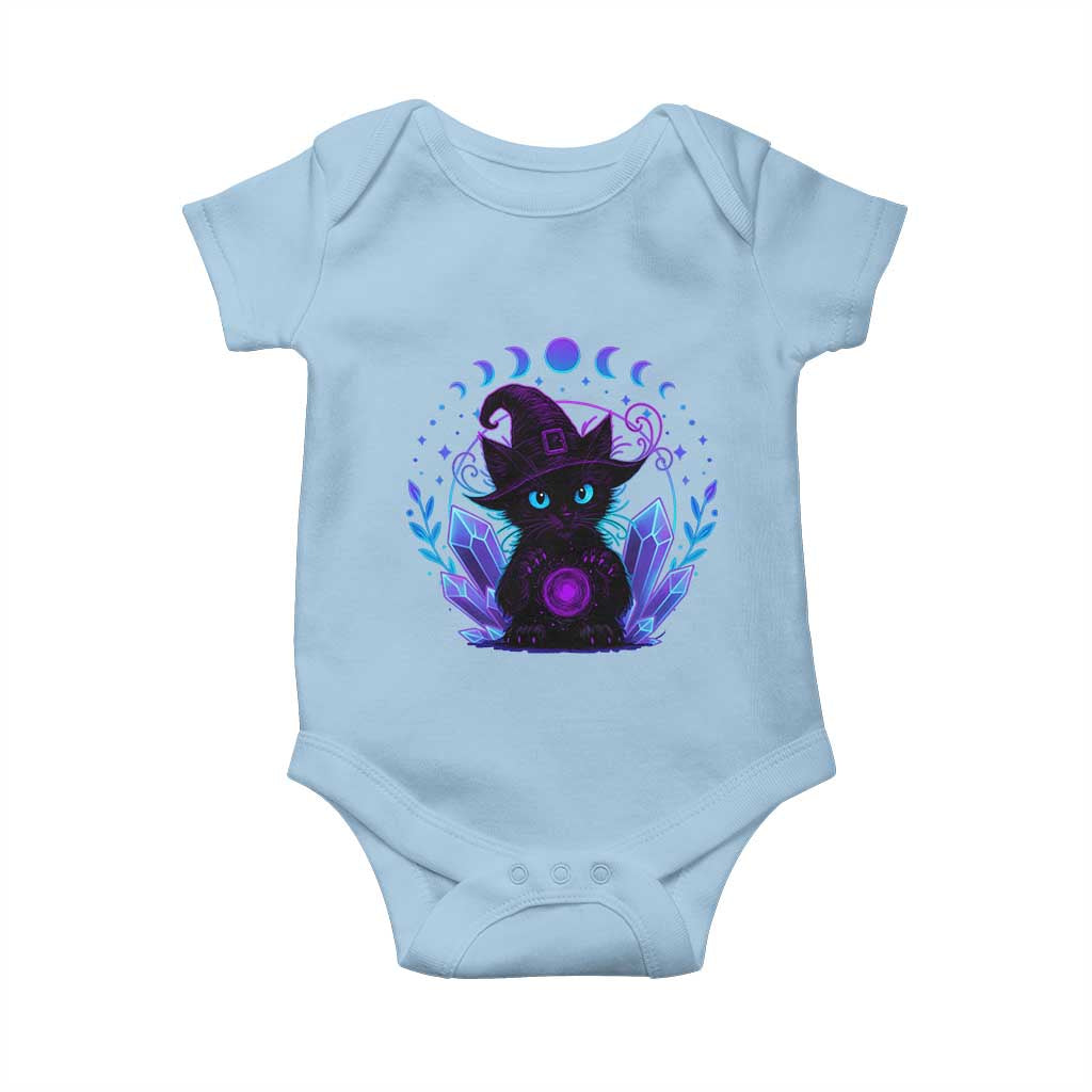 Witchy Black Cat Baby Onesie Funny Spellcasting Pastel Goth Aesthetic - Wonder Print Shop