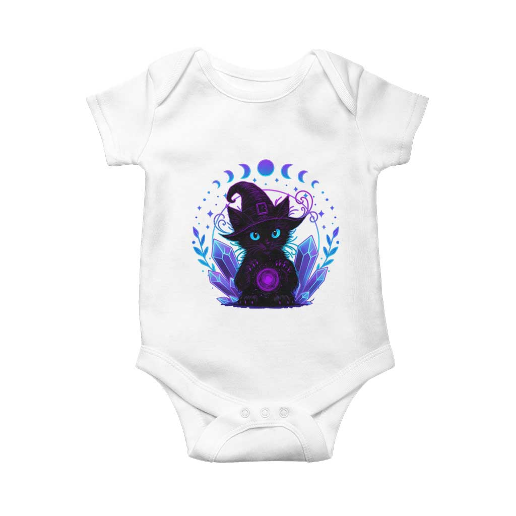 Witchy Black Cat Baby Onesie Funny Spellcasting Pastel Goth Aesthetic - Wonder Print Shop