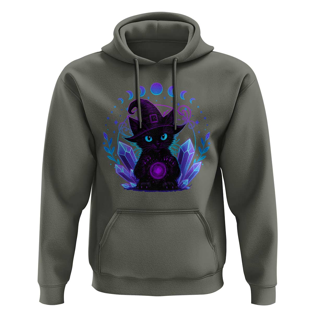 Witchy Black Cat Hoodie Funny Spellcasting Pastel Goth Aesthetic - Wonder Print Shop