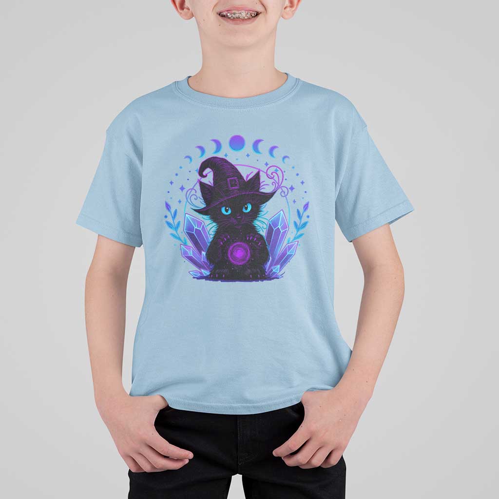 Witchy Black Cat T Shirt For Kid Funny Spellcasting Pastel Goth Aesthetic - Wonder Print Shop