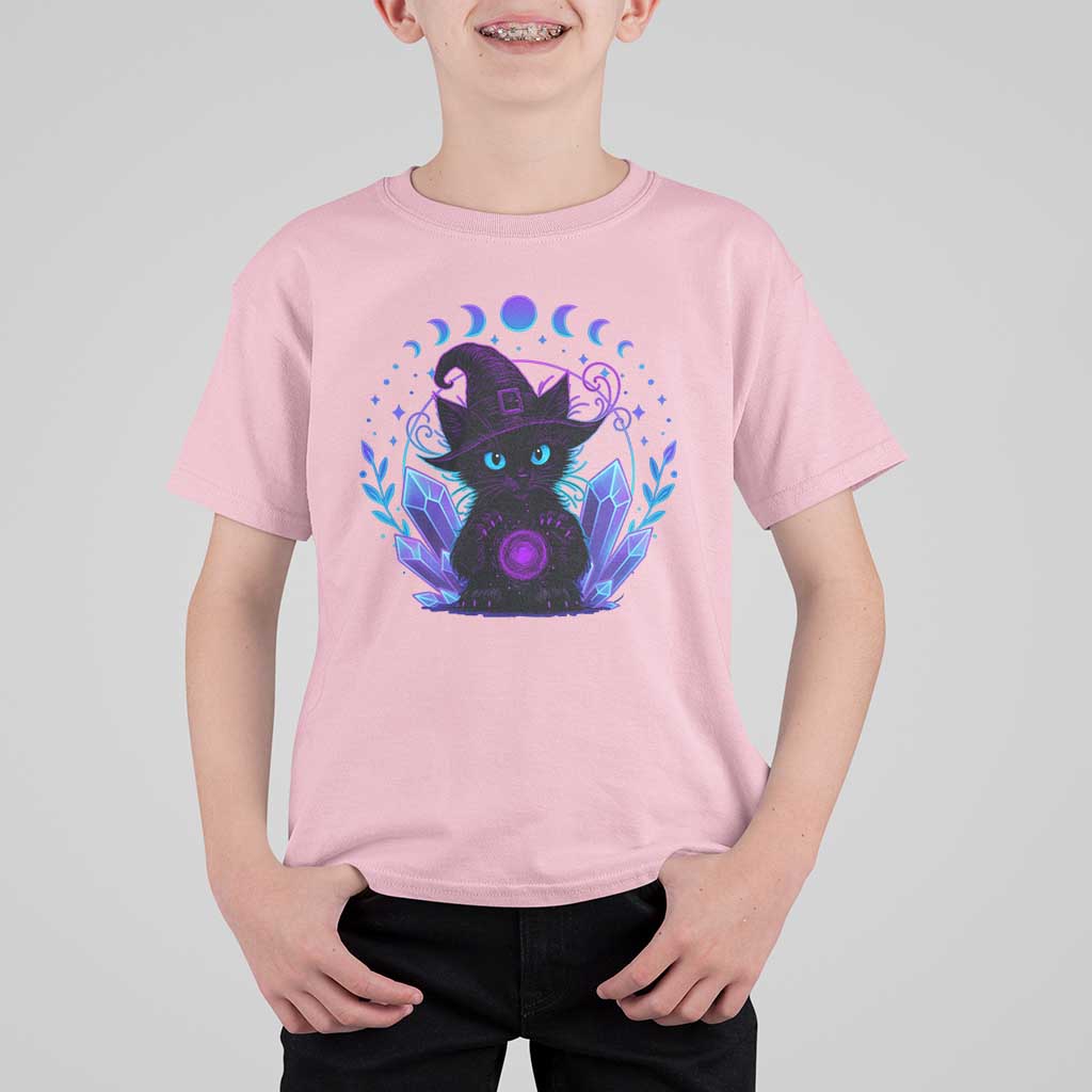 Witchy Black Cat T Shirt For Kid Funny Spellcasting Pastel Goth Aesthetic - Wonder Print Shop