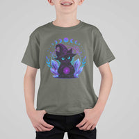 Witchy Black Cat T Shirt For Kid Funny Spellcasting Pastel Goth Aesthetic - Wonder Print Shop