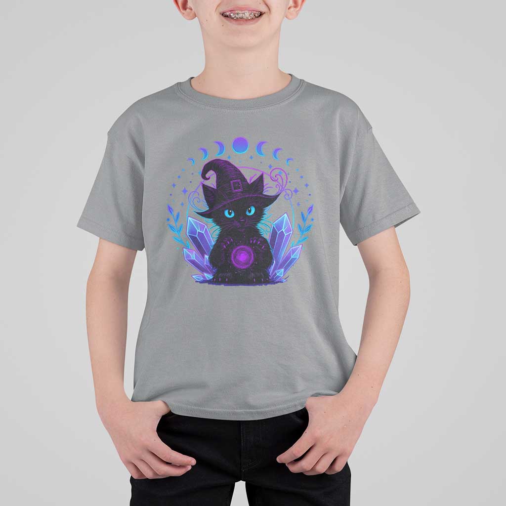 Witchy Black Cat T Shirt For Kid Funny Spellcasting Pastel Goth Aesthetic - Wonder Print Shop