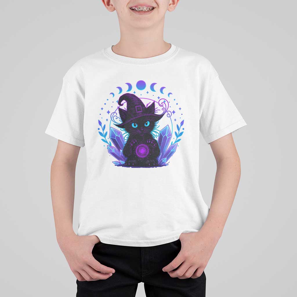Witchy Black Cat T Shirt For Kid Funny Spellcasting Pastel Goth Aesthetic - Wonder Print Shop