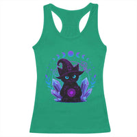 Witchy Black Cat Racerback Tank Top Funny Spellcasting Pastel Goth Aesthetic - Wonder Print Shop