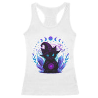 Witchy Black Cat Racerback Tank Top Funny Spellcasting Pastel Goth Aesthetic - Wonder Print Shop