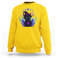 Witchy Black Cat Sweatshirt Funny Spellcasting Pastel Goth Aesthetic - Wonder Print Shop