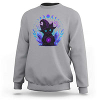 Witchy Black Cat Sweatshirt Funny Spellcasting Pastel Goth Aesthetic - Wonder Print Shop