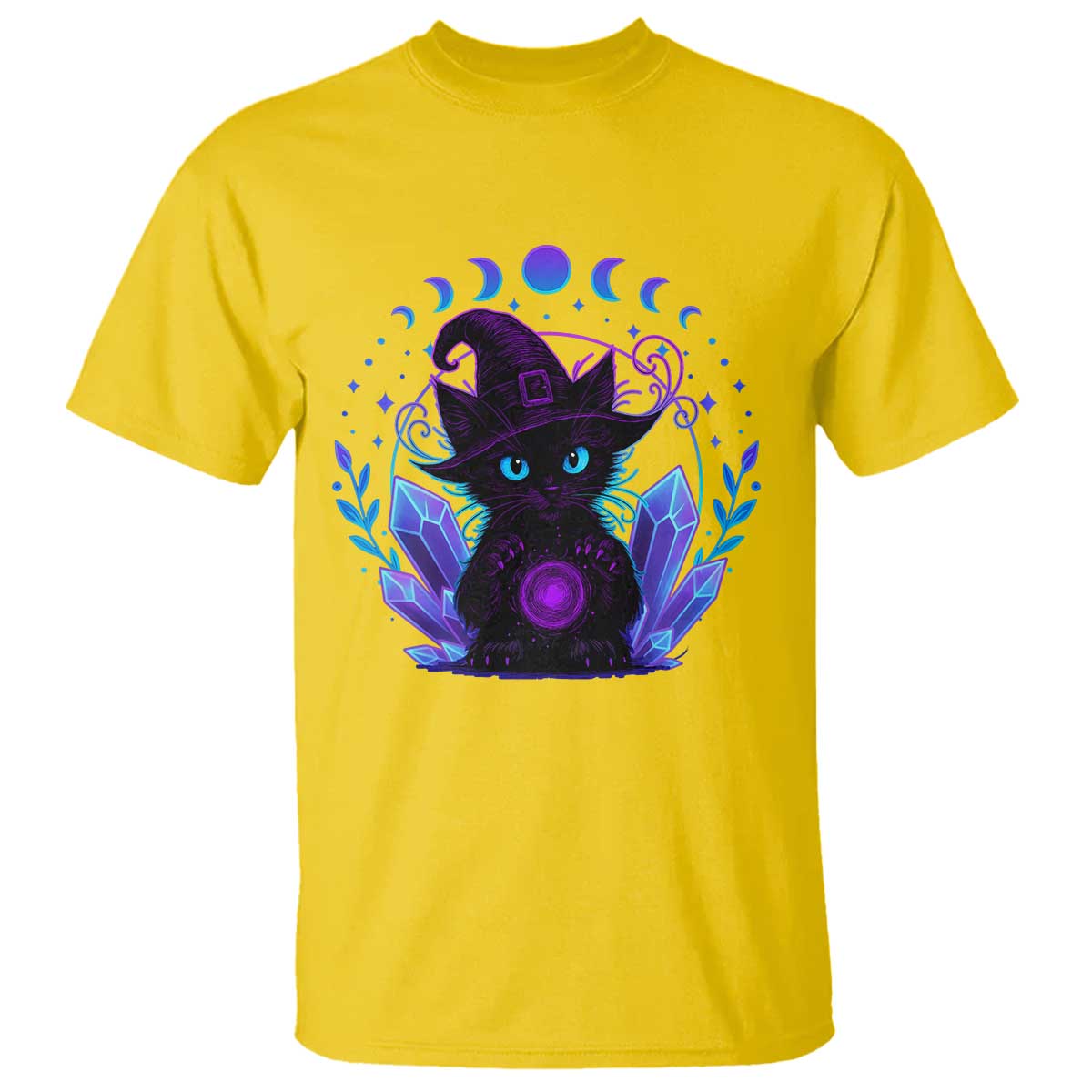 Witchy Black Cat T Shirt Funny Spellcasting Pastel Goth Aesthetic - Wonder Print Shop