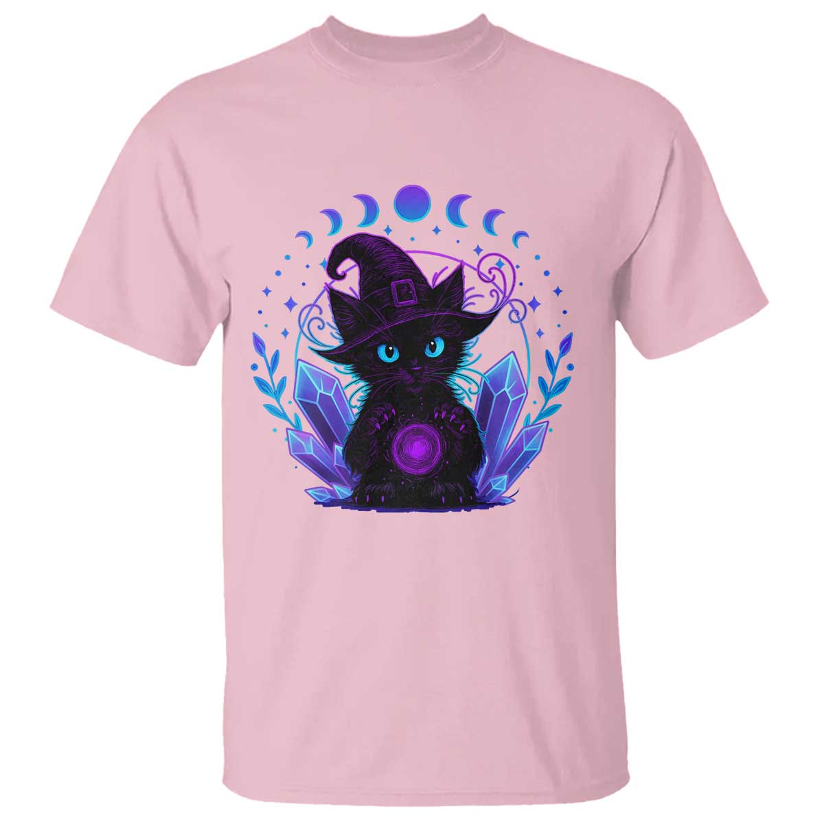 Witchy Black Cat T Shirt Funny Spellcasting Pastel Goth Aesthetic - Wonder Print Shop