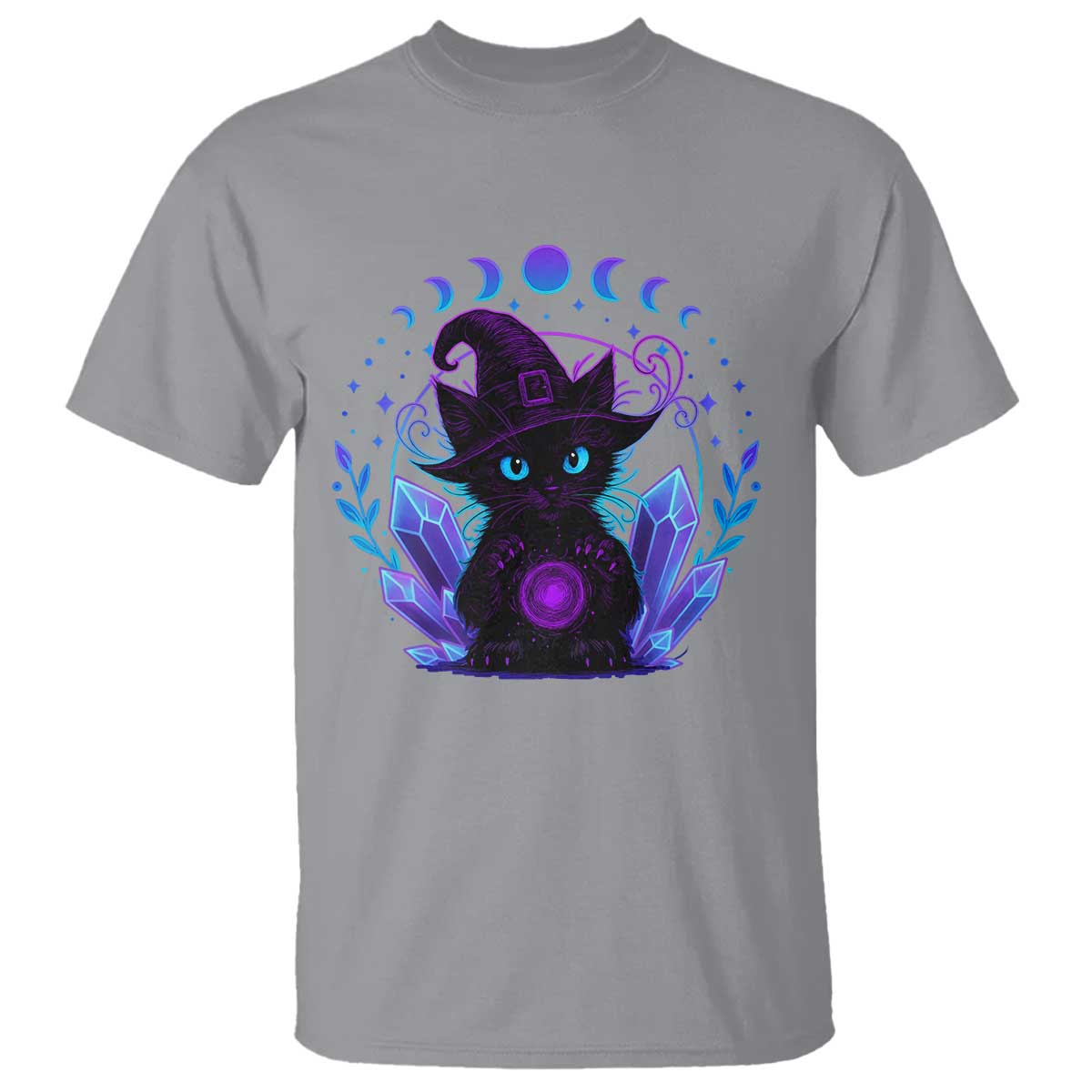Witchy Black Cat T Shirt Funny Spellcasting Pastel Goth Aesthetic - Wonder Print Shop