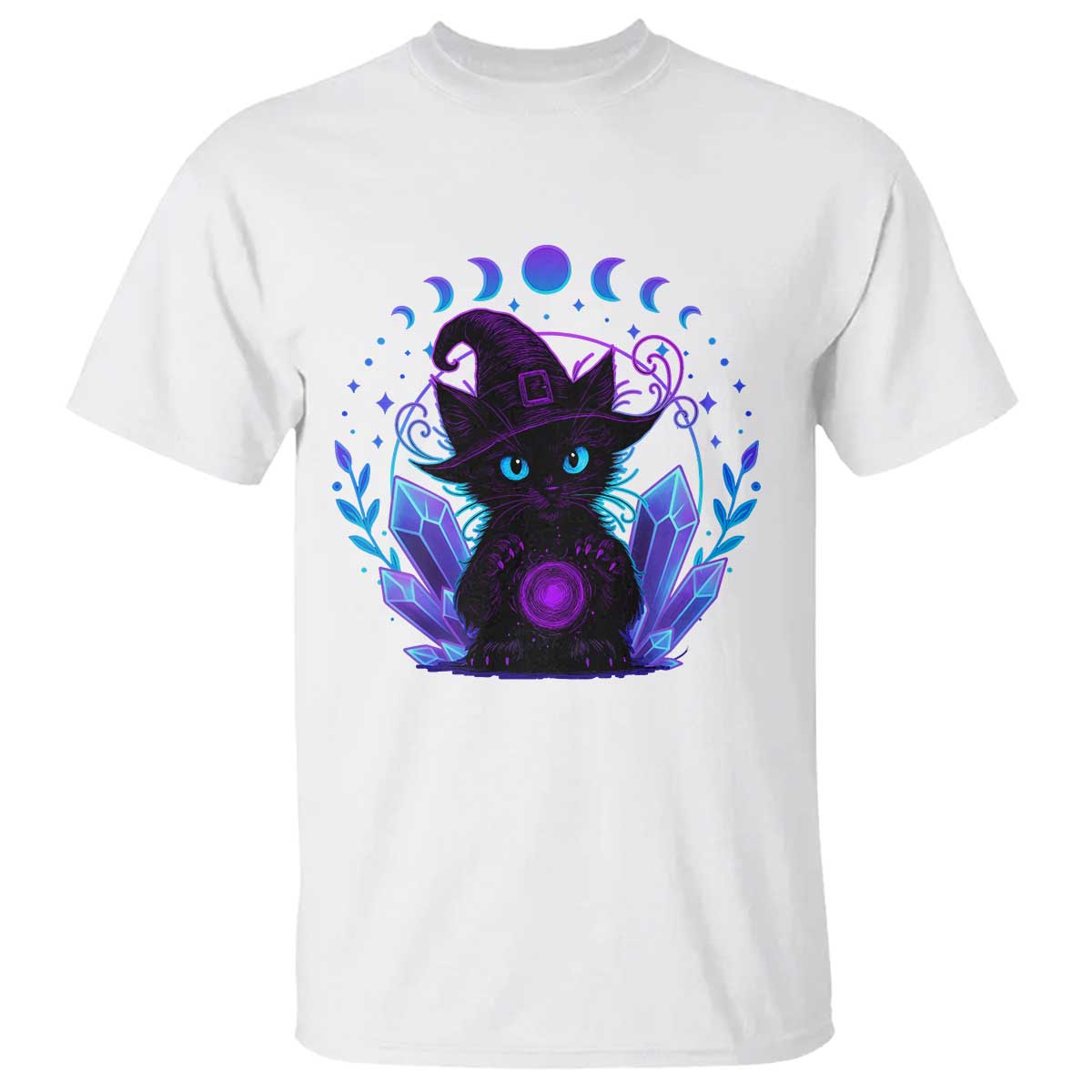 Witchy Black Cat T Shirt Funny Spellcasting Pastel Goth Aesthetic - Wonder Print Shop