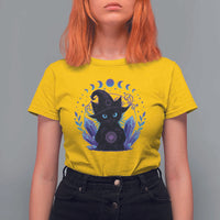 Witchy Black Cat T Shirt For Women Funny Spellcasting Pastel Goth Aesthetic - Wonder Print Shop