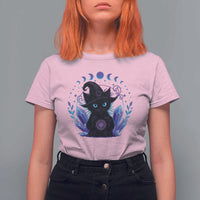 Witchy Black Cat T Shirt For Women Funny Spellcasting Pastel Goth Aesthetic - Wonder Print Shop