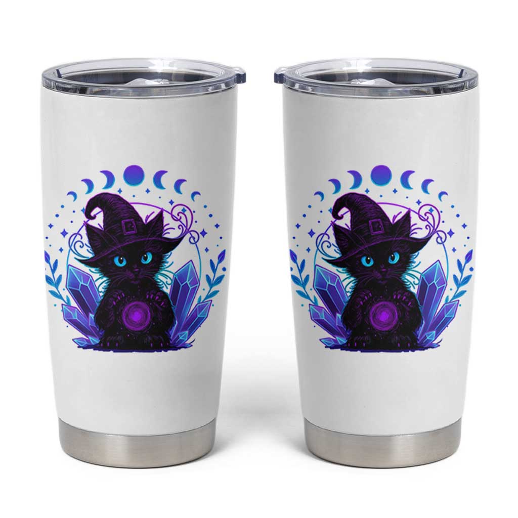 Witchy Black Cat Tumbler Cup Funny Spellcasting Pastel Goth Aesthetic