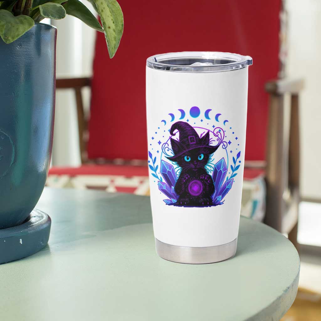 Witchy Black Cat Tumbler Cup Funny Spellcasting Pastel Goth Aesthetic