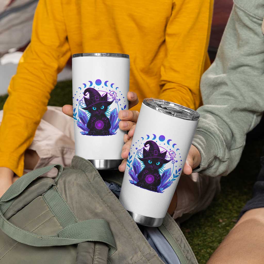 Witchy Black Cat Tumbler Cup Funny Spellcasting Pastel Goth Aesthetic
