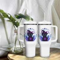 Witchy Black Cat Tumbler With Handle Funny Spellcasting Pastel Goth Aesthetic