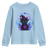 Witchy Black Cat Youth Sweatshirt Funny Spellcasting Pastel Goth Aesthetic - Wonder Print Shop