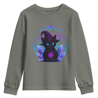Witchy Black Cat Youth Sweatshirt Funny Spellcasting Pastel Goth Aesthetic - Wonder Print Shop