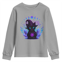 Witchy Black Cat Youth Sweatshirt Funny Spellcasting Pastel Goth Aesthetic - Wonder Print Shop