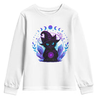 Witchy Black Cat Youth Sweatshirt Funny Spellcasting Pastel Goth Aesthetic - Wonder Print Shop