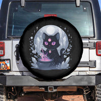 Witchy Black Cat Spare Tire Cover Brewing Magic Funny Pastel Goth Art - Wonder Print Shop