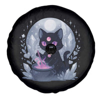 Witchy Black Cat Spare Tire Cover Brewing Magic Funny Pastel Goth Art - Wonder Print Shop