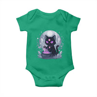 Witchy Black Cat Baby Onesie Brewing Magic Funny Pastel Goth Art - Wonder Print Shop