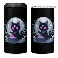 Witchy Black Cat 4 in 1 Can Cooler Tumbler Brewing Magic Funny Pastel Goth Art