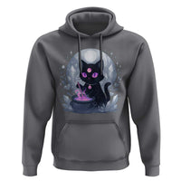 Witchy Black Cat Hoodie Brewing Magic Funny Pastel Goth Art - Wonder Print Shop