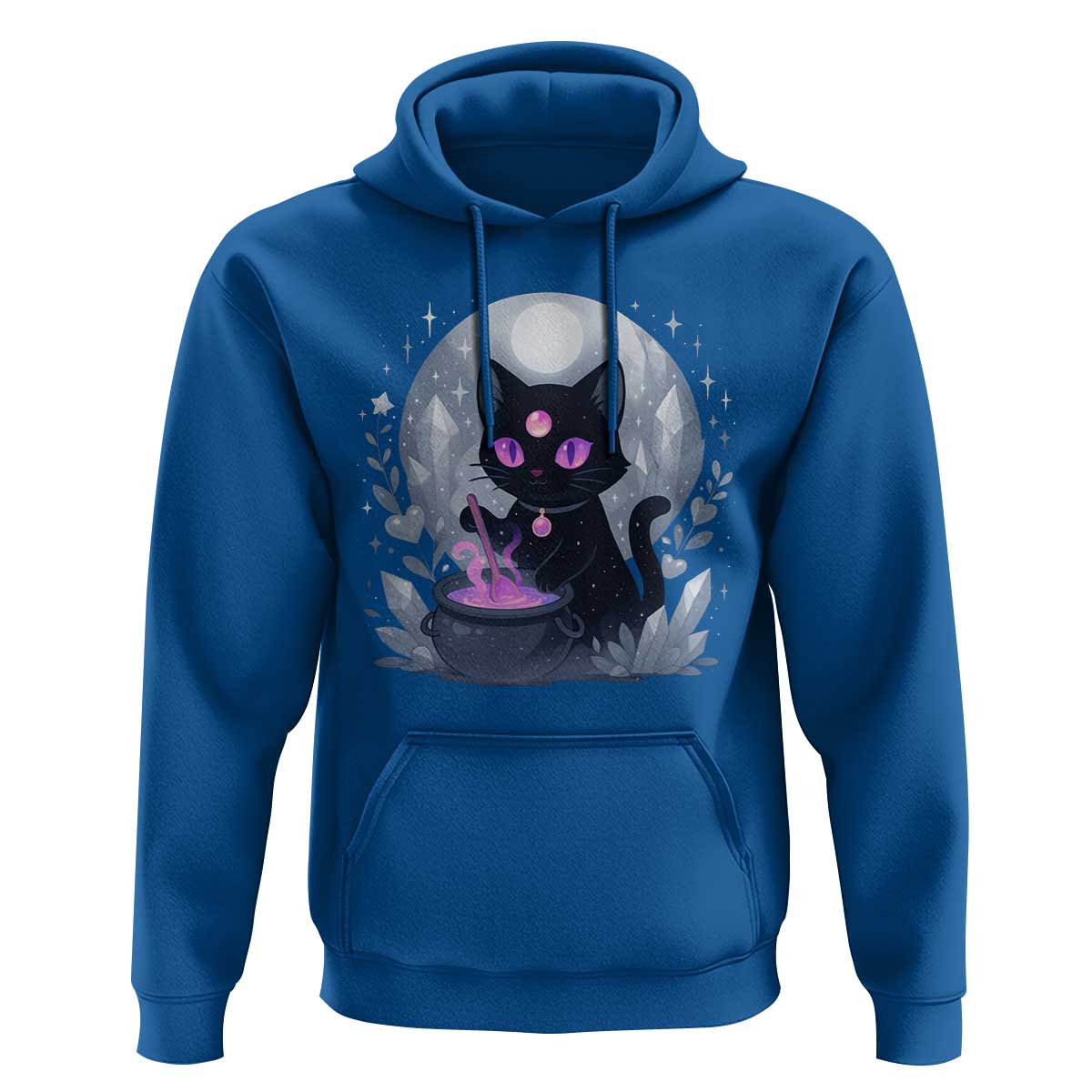 Witchy Black Cat Hoodie Brewing Magic Funny Pastel Goth Art - Wonder Print Shop