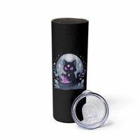 Witchy Black Cat Skinny Tumbler Brewing Magic Funny Pastel Goth Art