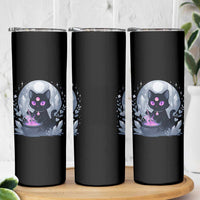 Witchy Black Cat Skinny Tumbler Brewing Magic Funny Pastel Goth Art