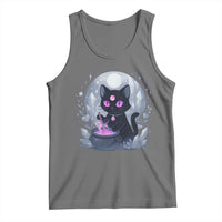 Witchy Black Cat Tank Top Brewing Magic Funny Pastel Goth Art - Wonder Print Shop