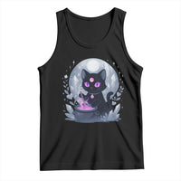 Witchy Black Cat Tank Top Brewing Magic Funny Pastel Goth Art - Wonder Print Shop