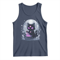 Witchy Black Cat Tank Top Brewing Magic Funny Pastel Goth Art - Wonder Print Shop