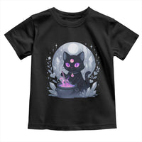 Witchy Black Cat Toddler T Shirt Brewing Magic Funny Pastel Goth Art - Wonder Print Shop
