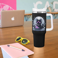 Witchy Black Cat Tumbler With Handle Brewing Magic Funny Pastel Goth Art