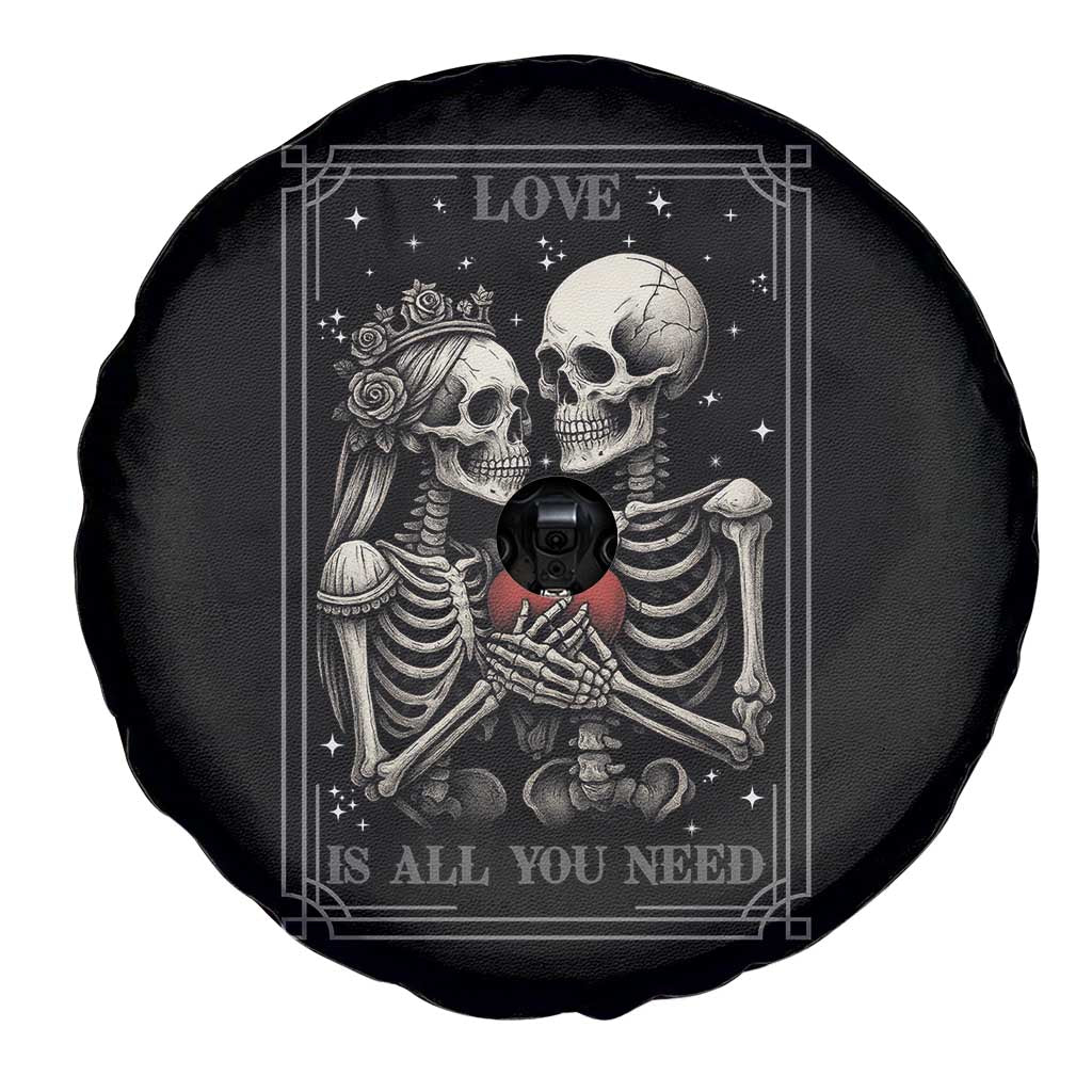 Love Is All You Need Spare Tire Cover Skeleton Lovers Funny Halloween Tarot - Wonder Print Shop