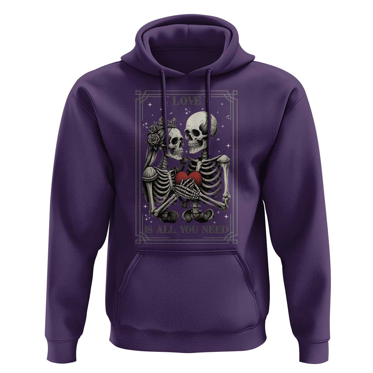 Love Is All You Need Hoodie Skeleton Lovers Funny Halloween Tarot - Wonder Print Shop