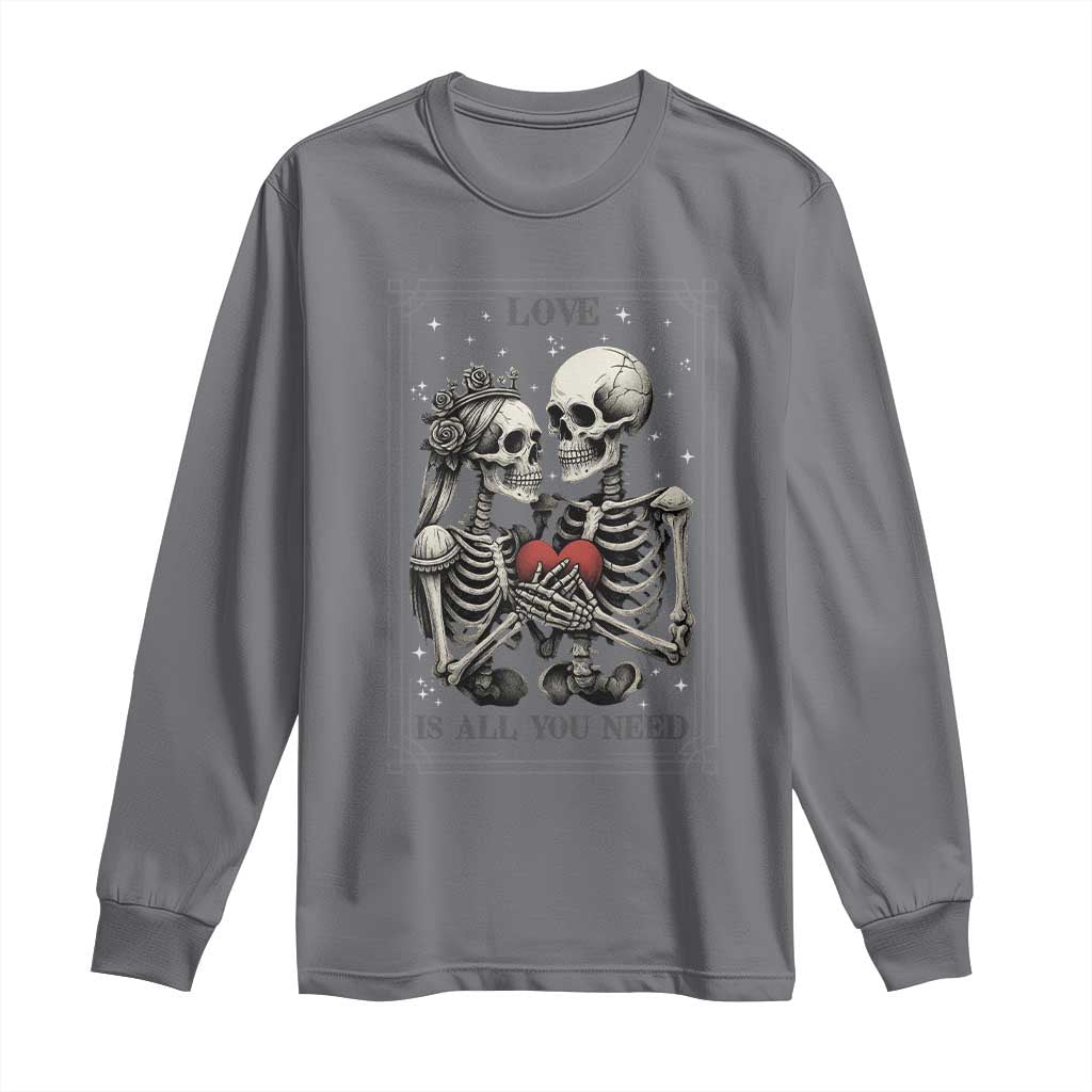 Love Is All You Need Long Sleeve Shirt Skeleton Lovers Funny Halloween Tarot - Wonder Print Shop