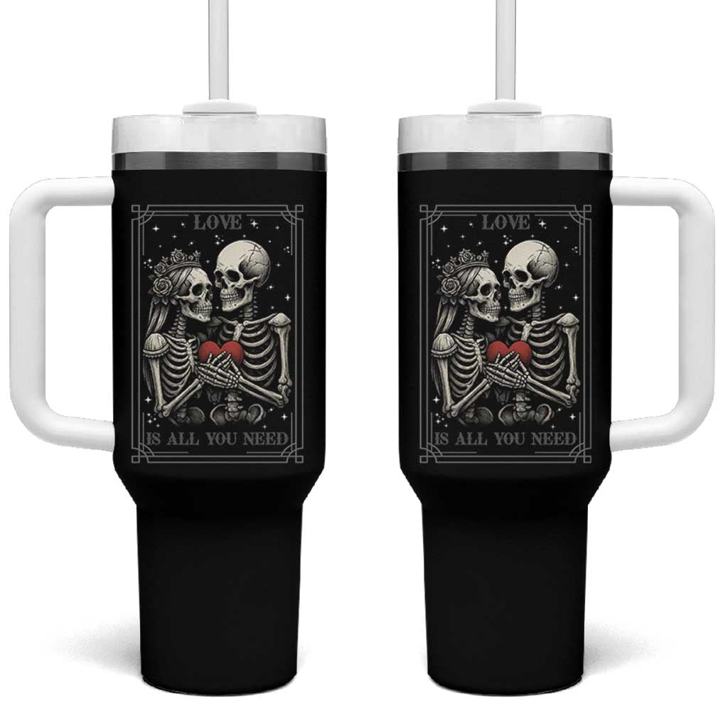 Love Is All You Need Tumbler With Handle Skeleton Lovers Funny Halloween Tarot