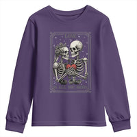 Love Is All You Need Youth Sweatshirt Skeleton Lovers Funny Halloween Tarot - Wonder Print Shop