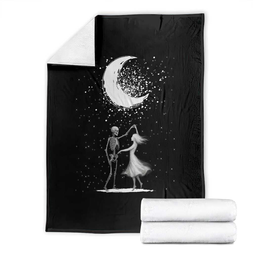 Skeleton Lover Dancing Under The Moon Dark Romantic Art Throw Blanket - Wonder Print Shop
